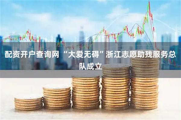 配资开户查询网 “大爱无碍”浙江志愿助残服务总队成立